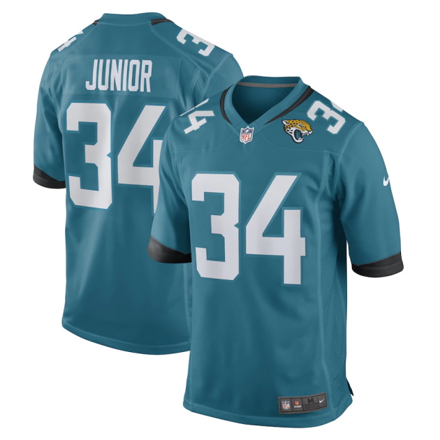 mens nike teal gregory junior jacksonville jaguars team game player jersey